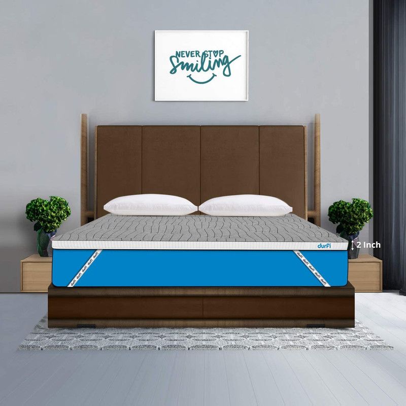 Durfi Mattress Topper Single Size Mattress Cover  (Grey)