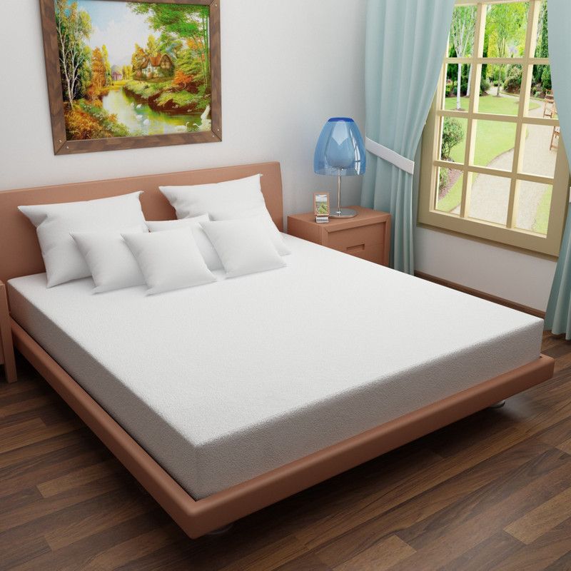 Glassiano Fitted Double Size Waterproof Mattress Cover  (White)