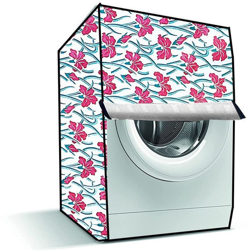 Delideal Front Loading Washing Machine Cover  (Width: 54 cm, Pink, Green)