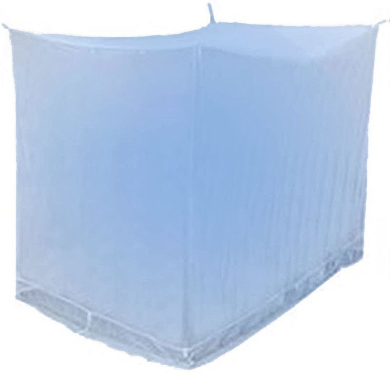M H Collection Cotton Adults Washable 6.5 X 10 FT Big Size Bed Polycotton Super FINE Blue 100% Heavy Quality Best Quality Net Mosquito Net  (Blue, Frame Hung)