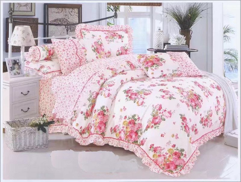 GIFTY 120 TC Cotton Queen Floral Flat Bedsheet  (Pack of 1, Multicolor)