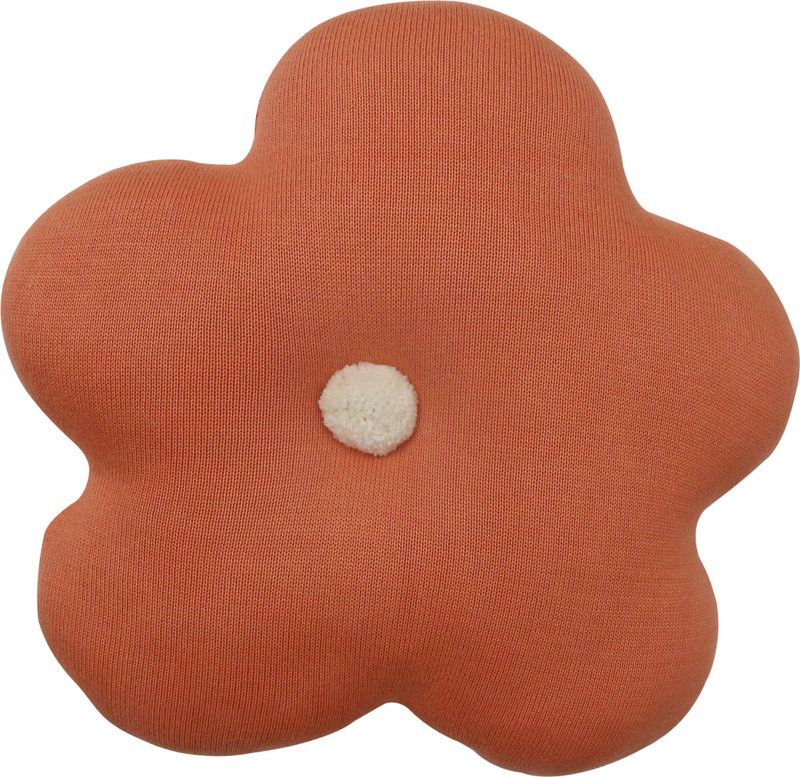 Pomme Polyester Fibre Solid Cushion Pack of 1  (Orange)