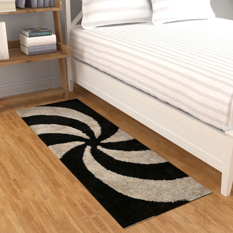 TIB Black, Grey Polyester Runner  (55 cm, X 132 cm, Rectangle)