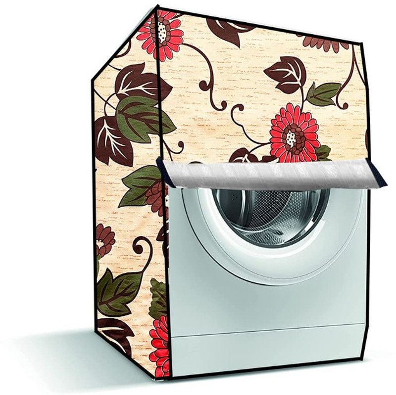 Delideal Front Loading Washing Machine Cover  (Width: 69 cm, Red, Brown)