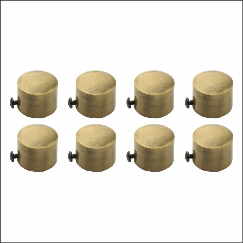 Pakhu Gold Rod Rail Bracket, Curtain Knobs Metal  (Pack of 8)