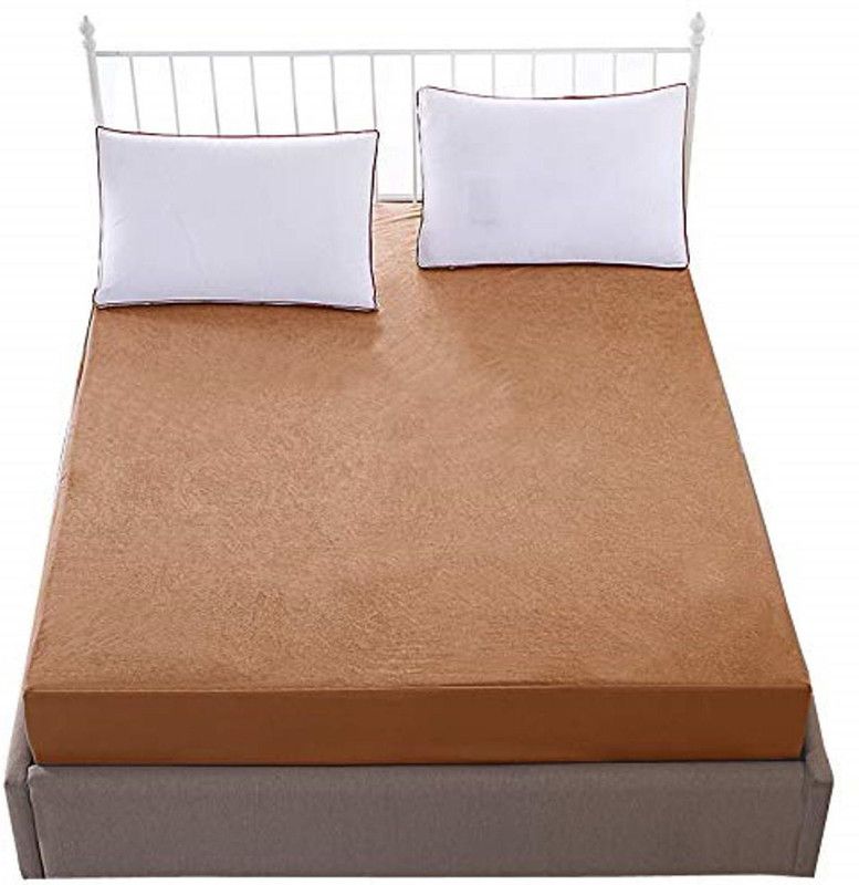 Uppercut Fitted King Size Waterproof Mattress Cover  (Beige)