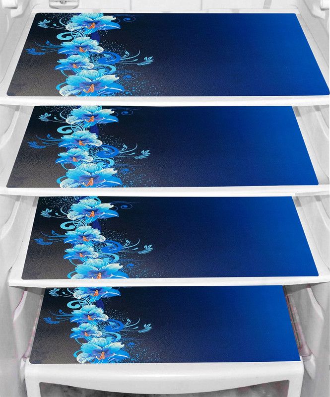 LooMantha Fridge Mat  (Width: 30 cm, Blue Flower)