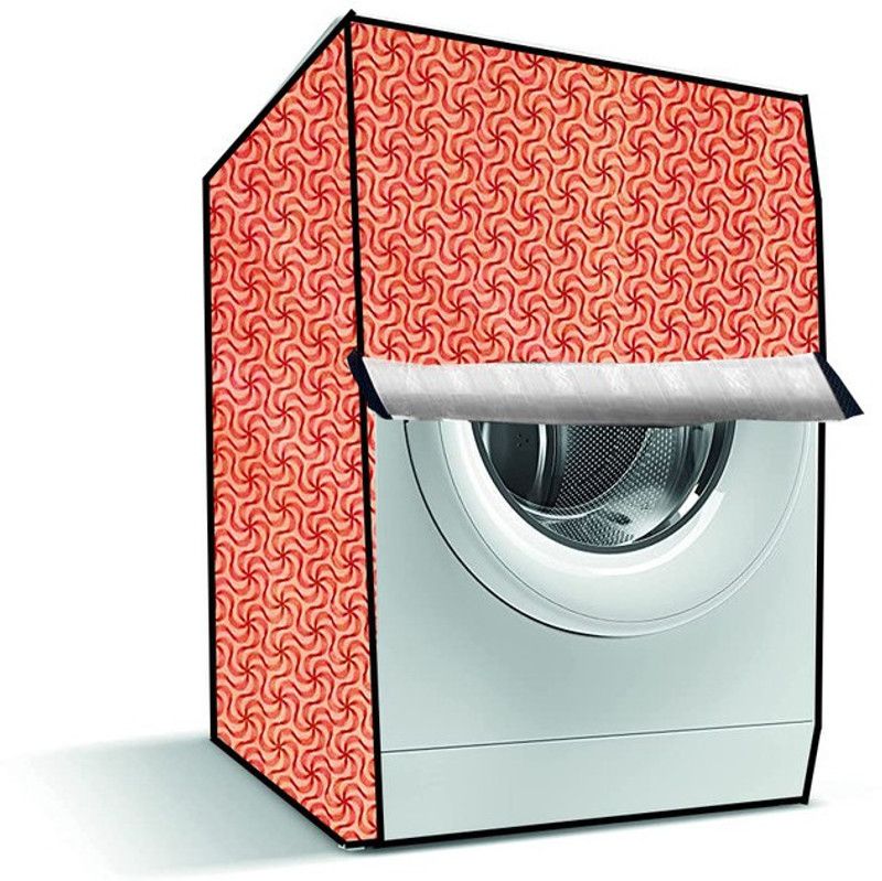 Delideal Front Loading Washing Machine Cover  (Width: 55 cm, Multi, Red)