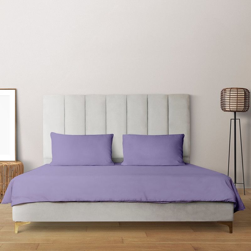 Livpure Smart 110 TC Microfiber King Solid Flat Bedsheet  (Pack of 1, Lavender)