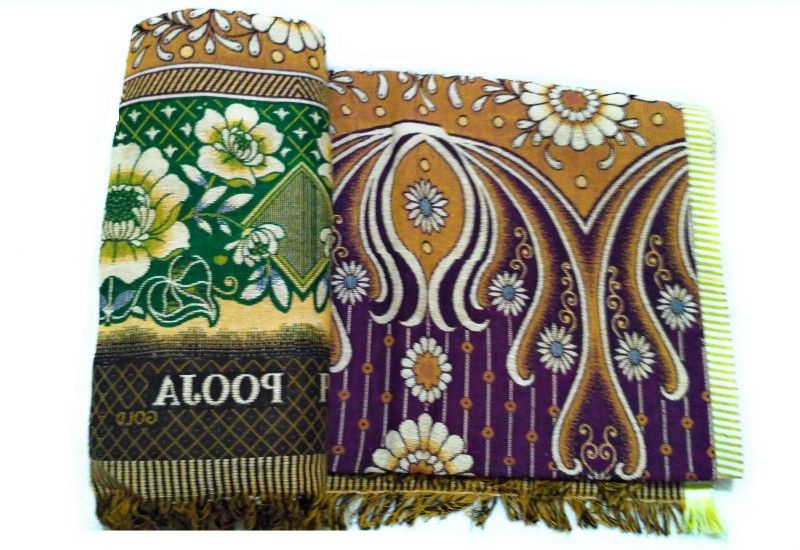 Cotton colors Motifs Double Top Sheet for AC Room  (Cotton, Multicolor40)