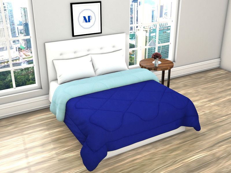 AP Linens Solid King Comforter for Mild Winter  (Cotton, Aqua Blue)