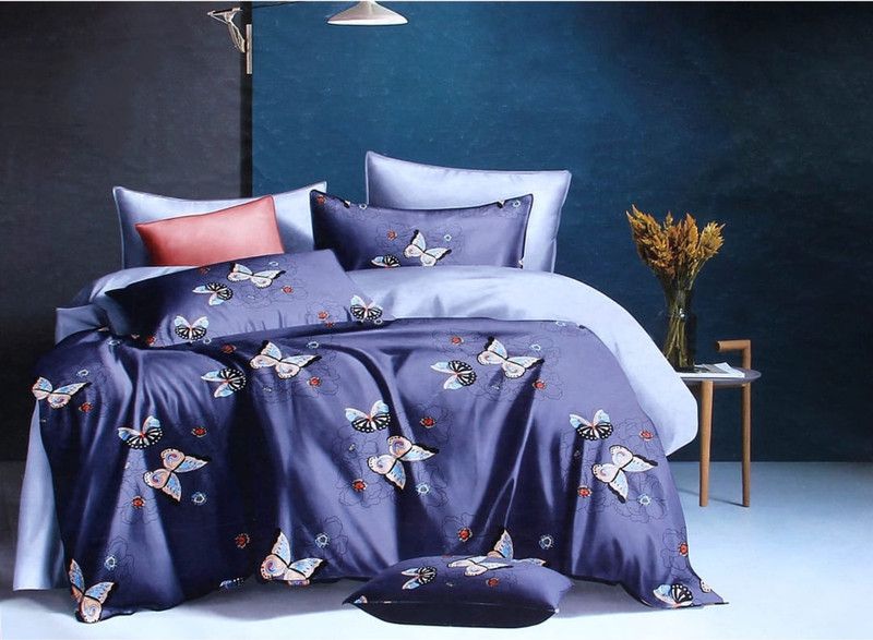 Melight Polycotton King Sized Bedding Set  (Blue)