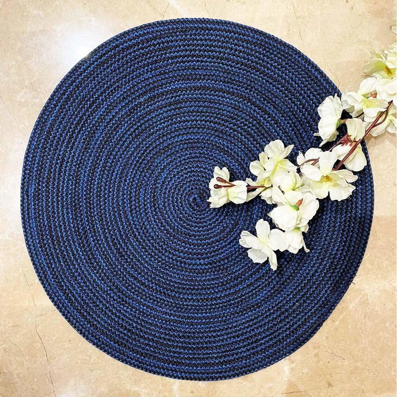 Saprose Round Pack of 1 Table Placemat  (Blue, Polypropylene)