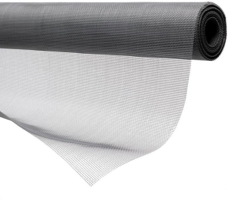 Lifestyle-You HDPE - High Density Poly Ethylene Adults Washable 110 GSM PVC Coated Fibreglass Mosquito Mesh Net With Hook & Loop Tape for Installation (Dark Grey) (150x180 Cm) Mosquito Net  (Black, Frame Hung)