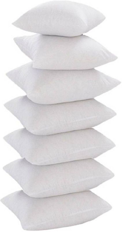 Shreejee Microfibre Solid Cushion Pack of 7  (White)