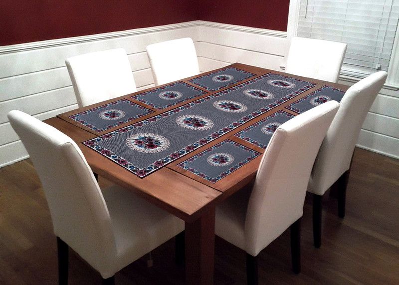 Linen Basics Grey Polyester Table Linen Set