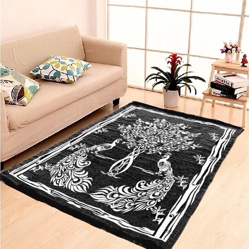 Beige Cotton Carpet  (155 cm X 210 cm)