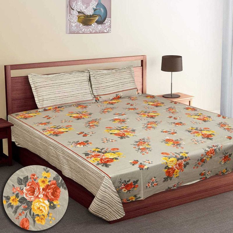 SIDDHICHCHHA 250 TC Cotton Double Solid Flat Bedsheet  (Pack of 1, Multicolor)