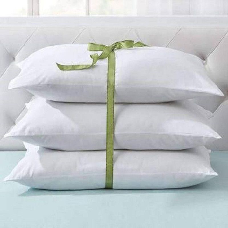 SIDDHI VINAYAK Cotton Solid Sleeping Pillow Pack of 3  (White)
