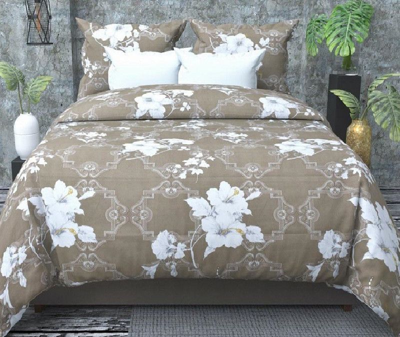Linemates 160 TC Microfiber Queen Printed Fitted (Elastic) Bedsheet  (Pack of 1, Multicolor)