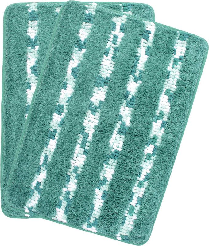 HOKiPO Microfiber Bathroom Mat  (Multicolor, Medium, Pack of 2)