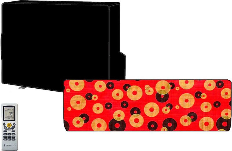 KVAR Air Conditioner Cover  (Width: 32 cm, Yellow, Red)
