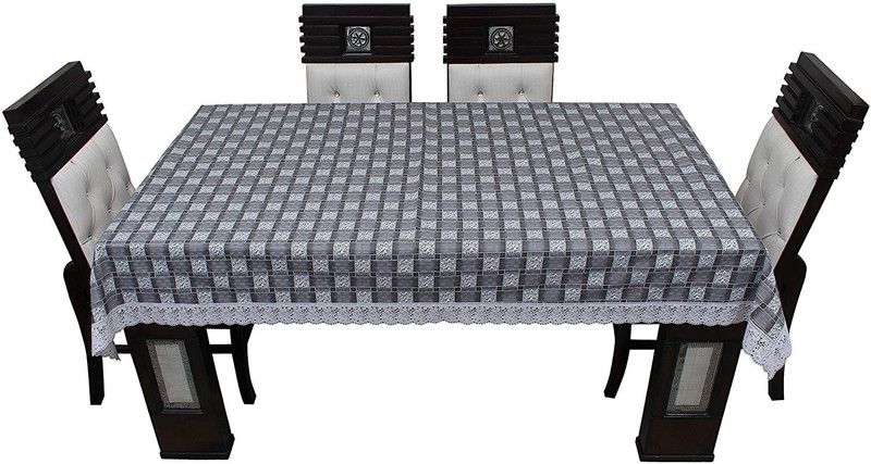KingMatters Printed 2 Seater Table Cover  (Grey, Multicolor, PVC)