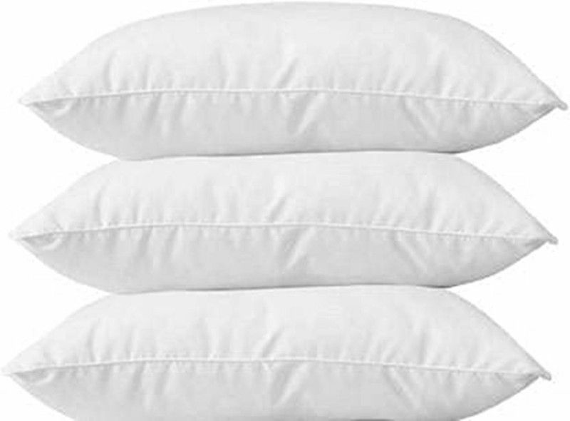 VJSTAR Microfibre Solid Sleeping Pillow Pack of 3  (White)