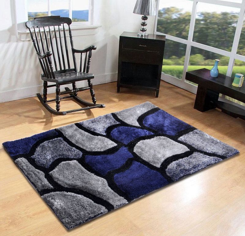 FURNISHINGLAND Grey Polyester Area Rug  (90 cm, X 150 cm, Rectangle)