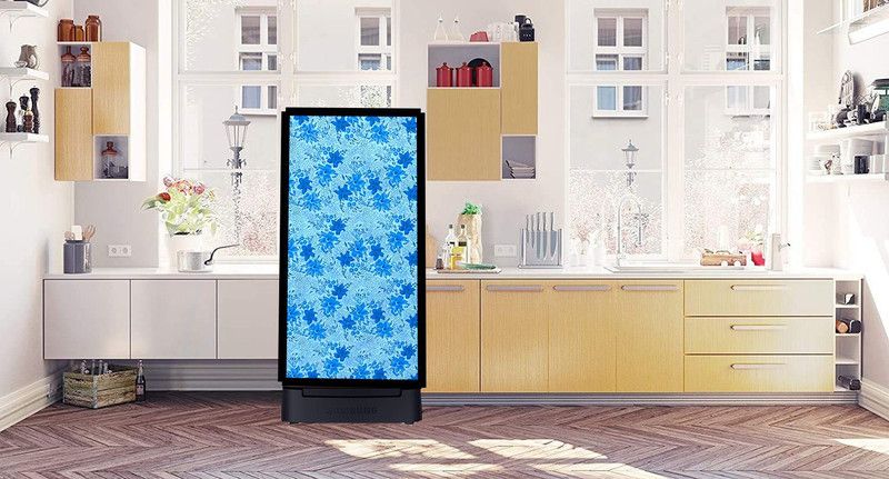 JM Homefurnishings Refrigerator Cover  (Width: 53 cm, Blue Ribbon, Azure Radiance)