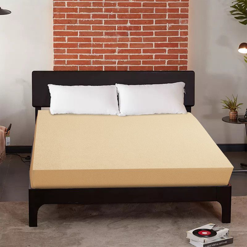 LITHARA Fitted Queen Size Waterproof Mattress Cover  (Beige)