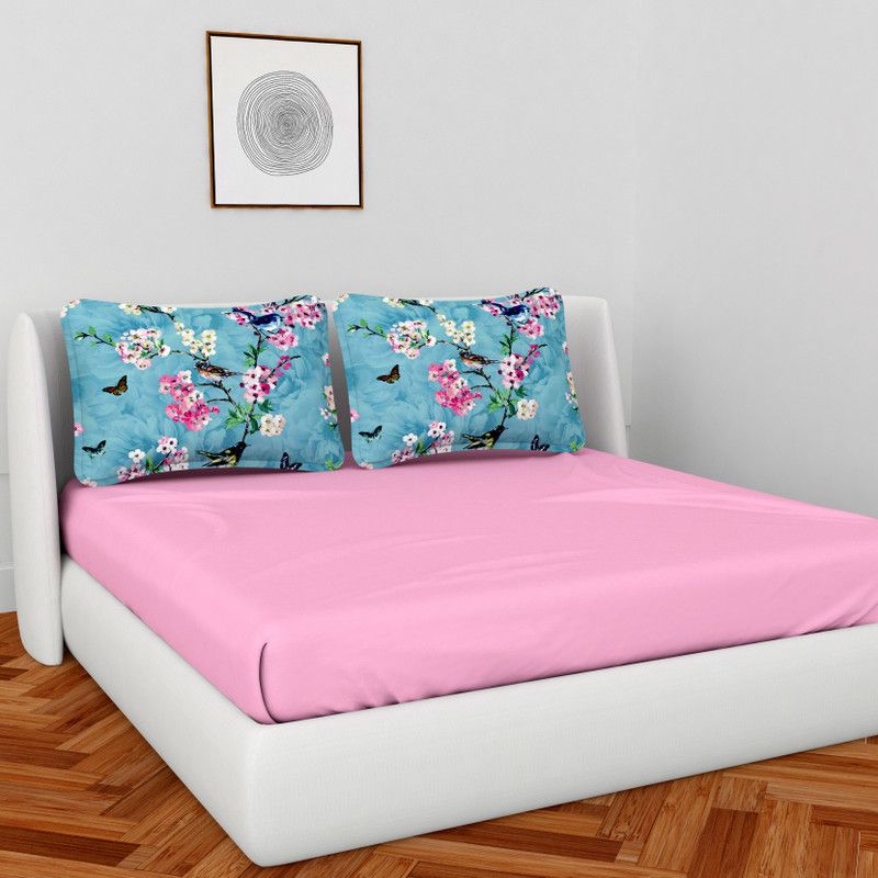 RAEXBE 180 TC Microfiber Double Solid Flat Bedsheet  (Pack of 1, Multicolor)