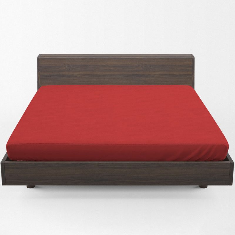 MY ARMOR Fitted Single Size Waterproof Mattress Cover  (Maroon)