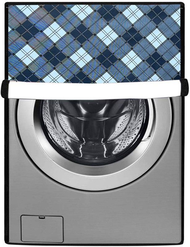 SAVEIT Front Loading Washing Machine Cover  (Width: 92 cm, Blue, White)