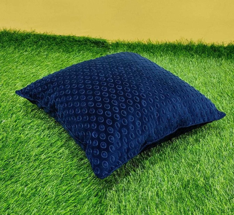 Amoura Memory Foam Solid Cushion Pack of 1  (Blue)