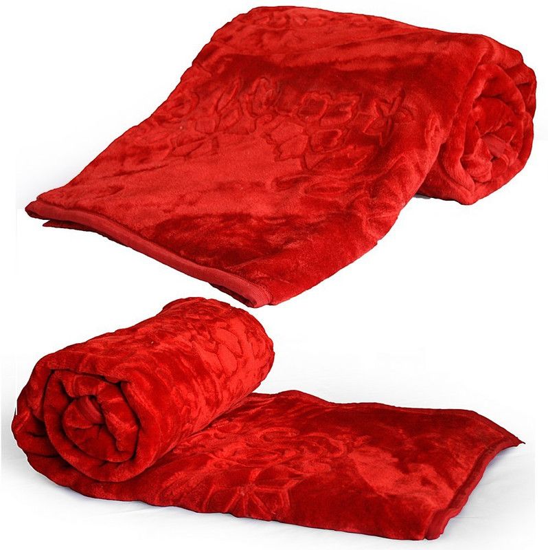 Indian Gift Emporium Floral Double Mink Blanket for Heavy Winter  (Microfiber, Maroon)