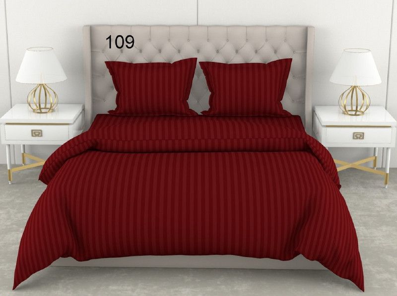 DHRUV_SUPPLIERS 300 TC Cotton Double Printed Flat Bedsheet  (Pack of 1, Red)