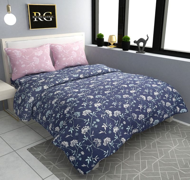 homester home 230 TC Polycotton King Floral Flat Bedsheet  (Pack of 1, Multicolor)