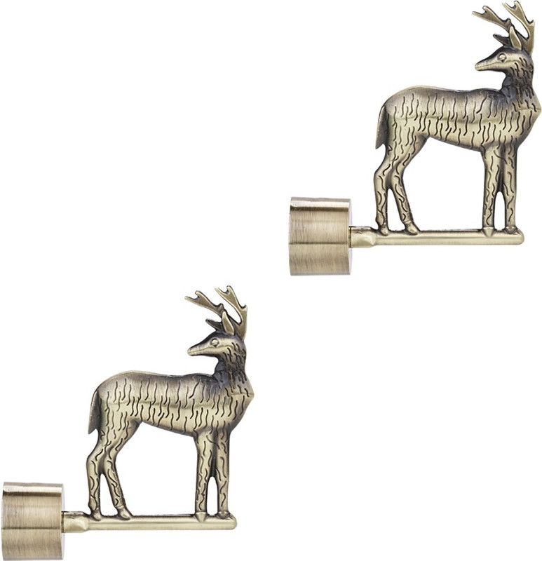 MADHULI Gold Rod Rail Bracket Metal  (Pack of 2)