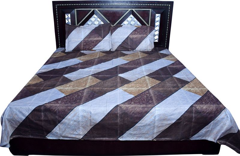 Udgham 160 TC Polycotton Double Geometric Flat Bedsheet  (Pack of 1, Multicolor)