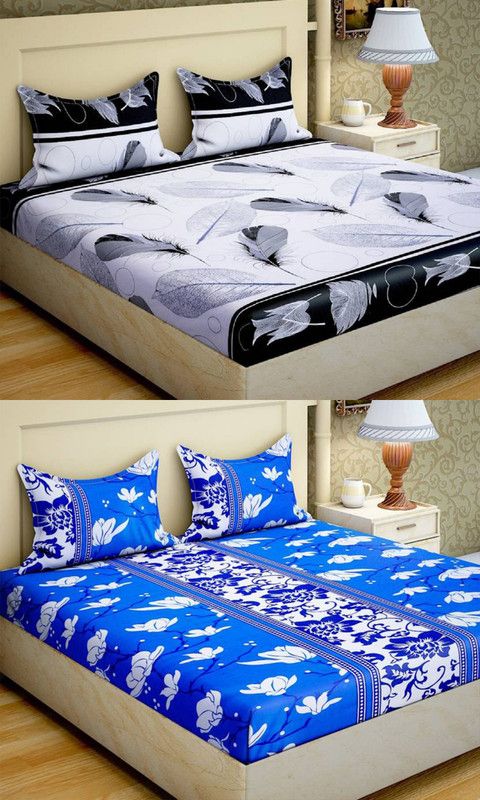 PRODUCTSCK 160 TC Microfiber Double Abstract Flat Bedsheet  (Pack of 1, Red)