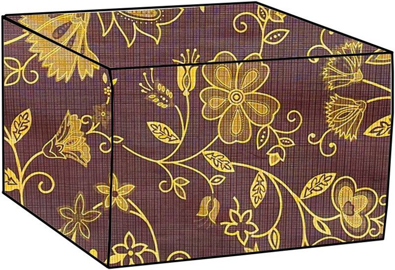 KVAR Air Conditioner Cover  (Width: 71 cm, Dark Brown, Gold)