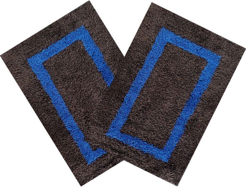 SHF Cotton Door Mat  (40x60 cm pack of 2 pc brown color, Large, Pack of 2)