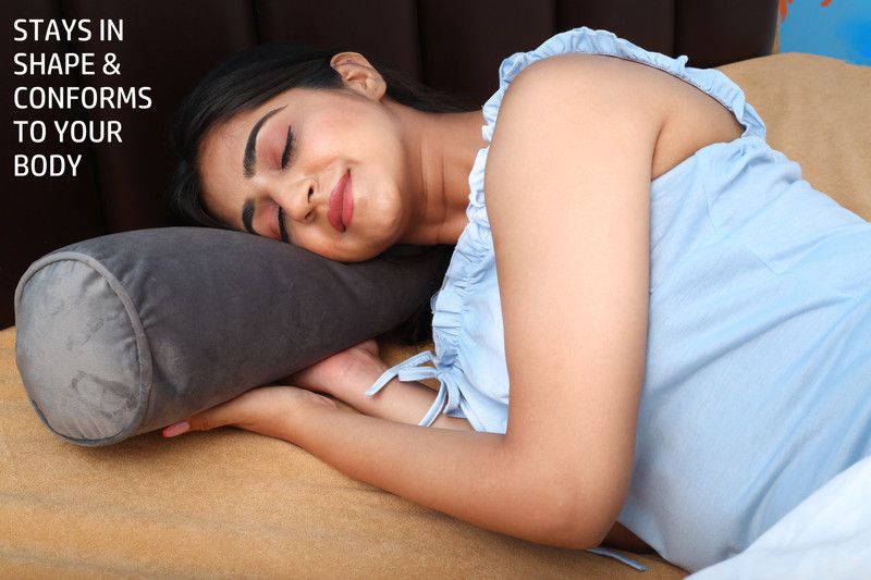 Papaya Pain Relief & Support Pillow Polyester Fibre Solid Bolster Pack of 1  (Grey)