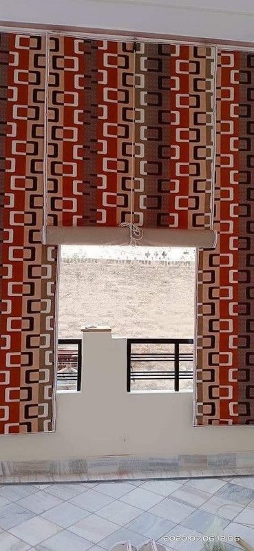 Dhori Roller Blind Hand Drawn In Window  (Bamboo, Polyester, Cloth)