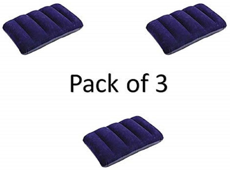 U UZAN Air Solid Travel Pillow Pack of 3  (Blue)