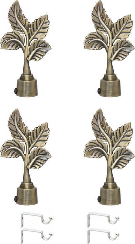 ZAPEX Gold Curtain Knobs, Rod Rail Bracket Metal  (Pack of 4)