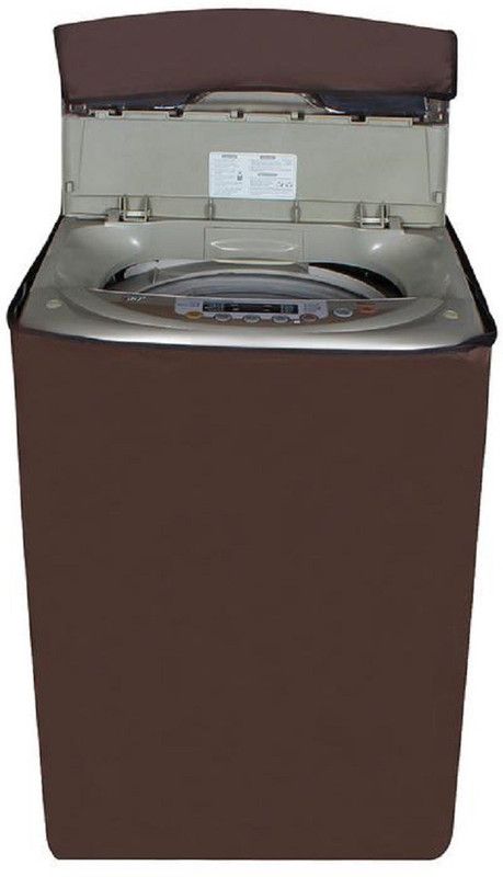 JM Homefurnishings Top Loading Washing Machine Cover  (Width: 54 cm, Brown, Plain)