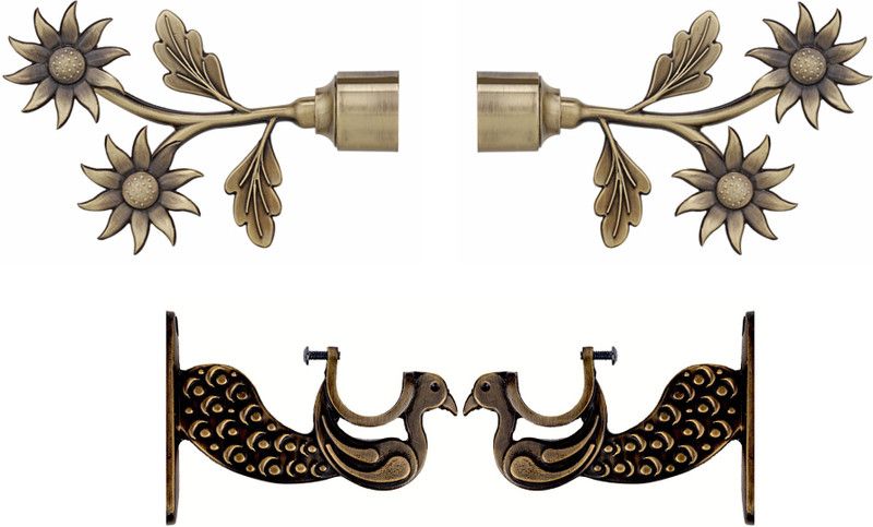 casagold Gold Rod Rail Bracket Metal  (Pack of 4)