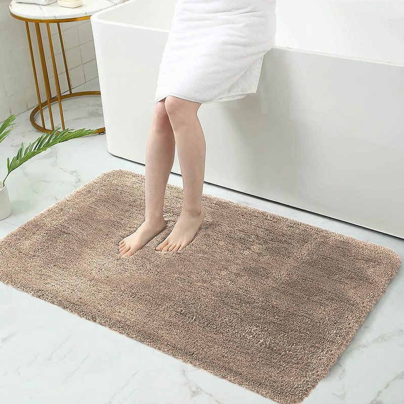 LUXE HOME INTERNATIONAL Microfiber Door Mat  (Taupe, Medium)